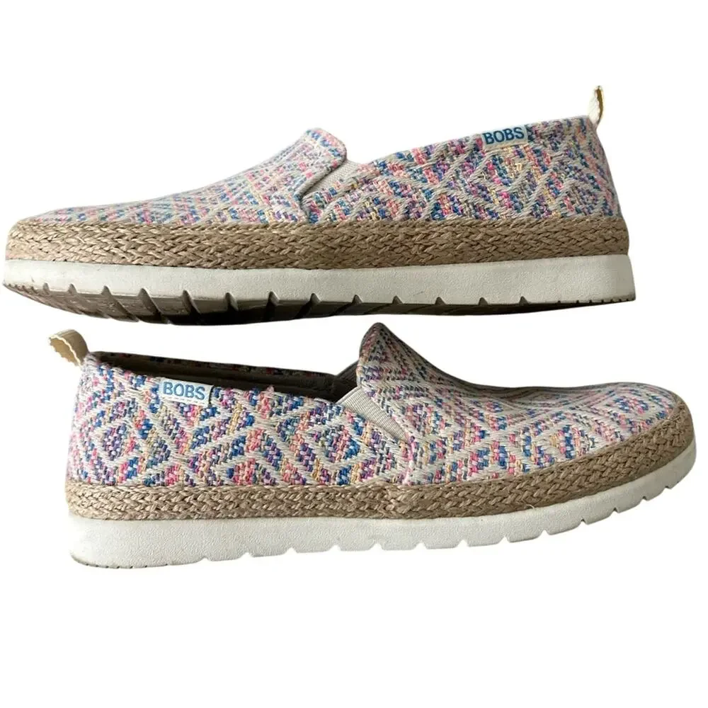 BOBS Skechers Women's Flexpadrille 3.0 Colorful Woven Slip-On Shoes